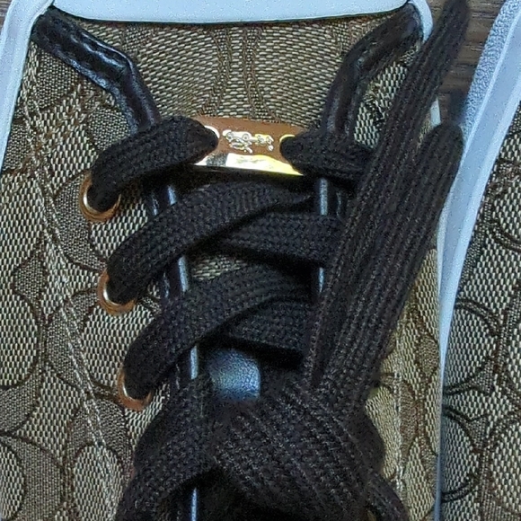 Coach Empire Low Top Logo Sneakers Brown Signature Canvas Wm Sz 10 - Picture 14 of 16